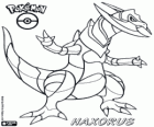 Haxorus, a evolução final do Axew e Fraxure, Ononokusu em Japonês. Um Pokémon do tipo dragão