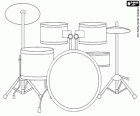 A bateria, um conjunto de instrumentos de percussão para ser jogado por um único músico