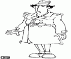 O corpo do Inspector Gadget começa a tremer quando um dos dispositivos começa a funcionar