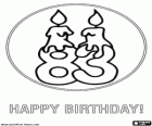 Um cartão de aniversário para comemorar os oitenta e três anos. Feliz aniversário!