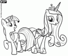 Twilight Sparkle, pônei unicórnio e a princesa Cadance, pônei unicórnio alado