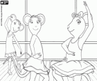 Angelina Ballerina e suas amigas nos ensaios da dança