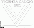 Distintivo de Vicenza Calcio. Time de futebol da cidade de Vicenza, Veneto