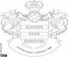Escudo do Queens Park Rangers Football Club. Clube de futebol com sede em Londres, com o apelido de The Hoops