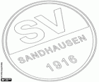Distintivo de SV Sandhausen 1916. Clube de futebol em Sandhausen, estado de Baden-Württemberg