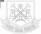 Logotipo do West Ham United FC. Clube de futebol de Upton Park, também conhecido como The Irons e The Hammers
