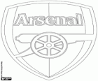 Escudo do Arsenal F.C.. Clube de futebol baseado em Holloway, Londres. Eles têm o apelido dos gunners, The Gunners
