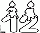 Para comemorar o aniversário de doze anos, um um e um dois com velas