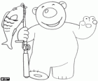O urso polar Poby foi pescar