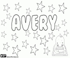 Avery, nome para menina e menino. Nome originada do mesmo sobrenome inglês, Avery