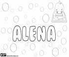 Alena, nome em alemão, russo e línguas eslavas. Alenka, variante de Alena. Alena é também a forma abreviada de nomes como Magdalena