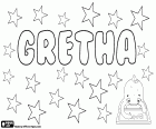 Gretha, nome para menina. Gretha, variante de Grethe e Greta