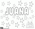 Juana, forma feminina de Juan, João em espanhol. O diminutivo de Joana é Juanita