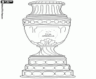 O troféu da Copa América de futebol. Torneio Internacional de equipas nacionais dos dez países da CONMEBOL, a Confederação de futebol da América do Sul e dois equipas nacionais convidadas