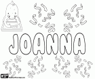 Joanna, nome para menina em várias línguas: Inglês, polonês, holandês e finlandês. Joanna, variante de Johanna