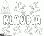 Klaudia, nome feminino de origem latina. Variante de Claudia, provém do latim Claudius. Klaudia, nome em alemão, polonês, eslovaco e húngaro
