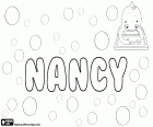 Nancy, nome feminino de origem inglesa. Sua origem foi como um diminutivo de nomes como Anne e Ann