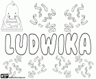 Ludwika, nome para menina em polonês. Ludwika, feminino de Ludwik, nome de origem germânica derivada de Hludwig