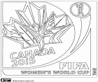 Logotipo da Copa do Mundo de Futebol Feminino FIFA de 2015. O campeonato do mundo é jogado no Canadá entre 6 de junho e 5 de julho de 2015