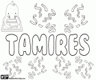 Tamires, nome feminino de origem incerta. Tamires tem variantes como Tamiris, Thamiris ou Thamires, nomes usados no Brasil para meninas