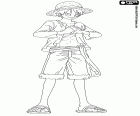 Capitão Monkey D. Luffy, com seu famoso chapéu de palha na cabeça em One Piece New World, Novo Mundo