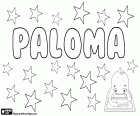 Paloma, nome feminino em espanhol. Paloma, nome derivado da palavra latina palumba. Seu significado é o nome de um pássaro, a pomba