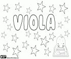 Viola, nome feminino, variante de Violeta. Viola, nome para menina em inglês, italiano, húngaro e lenguas escandinavas