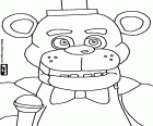 Freddy, um urso robótico, um personagem do Five Nights at Freddy's, um videogame de terror por Scott Cawthon. As aventuras ocorrem durante as noites na pizzaria Freddy Fazbear's Pizza e os protagonistas são o guarda nocturno e os perigosos animais robóticos