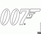 O logotipo do agente secreto mais famoso do mundo do cinema, agente 007, James Bond. James Bond é um personagem fictício criado pelo escritor inglês Ian Fleming em 1952