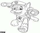 O cão pastor alemão Chase é o cão da polícia de patrulha dos cachorros Paw Patrol