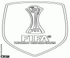 O emblema na camisa do vencedor, clube ou equipe nacional. Emblema para o campeão do mundo da FIFA até a próxima edição do Campeonato do mundo. FIFA World Champions