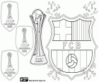 FC Barcelona, três vezes campeão da Copa do Mundo FIFA Club, em 2009, 2011 e 2015. Barça, o novo clube campeão do mundo de 2015 depois de vencer 3-0 na final para o River Plate com um gol de Leo Messi e dois golos de Luis Suárez