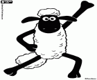 A ovelha Shaun em um dos seus famosos passos de dança. Shaun é uma ovelha muito especial