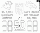 Carolina Panthers contra o Denver Broncos, o jogo dos Super Bowl 2016 em 7 de fevereiro de 2016 no Levi's Stadium em Santa Clara, Califórnia