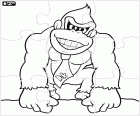 Puzzle da personagem de video game, Donkey Kong, o gorila famoso da Nintendo