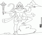 Senhor Hanuman, um personagem na mitologia Hindu, o Rei Macaco, um dos aspectos do Deus Shiva