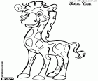 A girafa linda e elegante com um sorriso, um desenho de Julieta Vitali