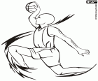 O basquetebol é um esporte olímpico, competição masculina desde 1936 em Berlim, e a competição feminina desde 1976 em Montreal. Um jogador de basquete em uma enterrada