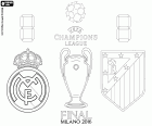 Real Madrid vs Atlético de Madrid. Final da Champions League 2015-2016, estádio Giuseppe Meazza em Milão, Itália, 28 de maio de 2016