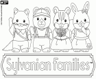SylvanianFamilies, quatro estatuetas da coleção de animais antropomórficos, animalinhos. Estas figuras são da empresa japonesa Epoch