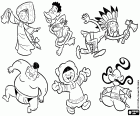 Aqui você tem um desenho para colorir com seis pessoas de diferentes partes do mundo. Eles são os protagonistas da nossa aventura ao redor do mundo