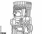 Detalhe de uma coluna que representa um guerreiro tolteca de Tula. Tula ou Tollan-Xicocotitlan foi a capital do estado tolteca