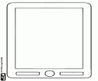 Um tablet na posição vertical. Um tablet é um computador portátil com um ecrã táctil. Há uma variedade de modelos, formatos e tamanhos de comprimidos
