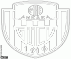 Escudo do Makina Kimya Endüstrisi Ankaragücü, MKE Ankaragücü, clube de futebol com sede em Ancara, a capital da República da Turquia