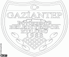 Distintivo de Gaziantep Büyükşehir Belediyesi Spor Kulübü, Gaziantep BBSK, clube de futebol com sede em Gaziantep, cidade também conhecida como Antep localizado ao sudeste da Anatólia, perto da fronteira com a Síria