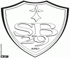 Escudo de Stade brestois 29, clube de futebol em Brest, cidade de Finisterra Bretanha, no noroeste da França