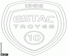 Logotipo do Espérance Sportive Troyes Aube Champagne, Troyes AC, ESTAC Troyes, clube de futebol baseado em Troyes, cidade do centro-norte da França no Aube, região de Champagne-Ardennes