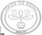 Distintivo do Stade de Reims, clube de futebol francês de Reims, cidade do Marne, no nordeste da França, região de Champagne-Ardennes