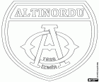 Logotipo do Altınordu Futbol Kulübü, clube de futebol de İzmir, Esmirna, cidade costeira metropolitana no oeste da Anatólia, capital do Izmir na região do mar Egeu