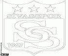 Distintivo do Sivasspor Kulübü, clube esportivo com sede em Sivas, cidade da Anatólia Central, capital da província com o mesmo nome no centro da Turquia